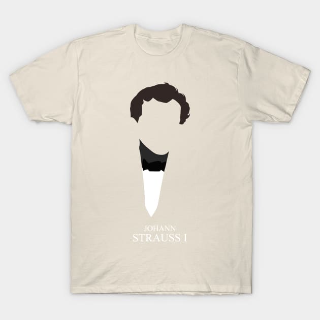 Johann Strauss I - Minimalist Portrait T-Shirt by Wahyu Aji Sadewa